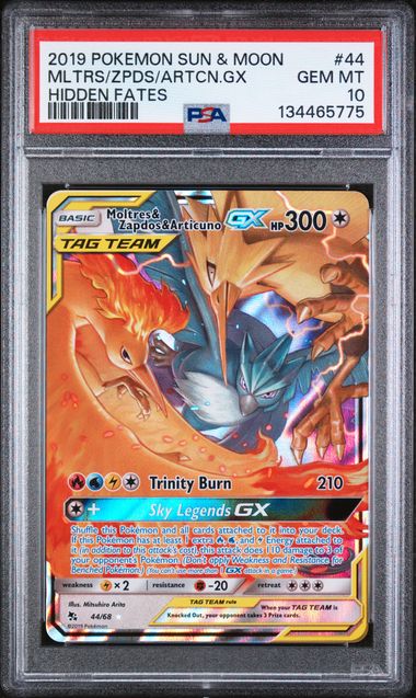 PSA 10 - Moltres & Zapdos & Articuno GX 44/68 2019
