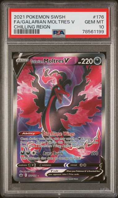 PSA 10 - Galarian Moltres 176/198 2021