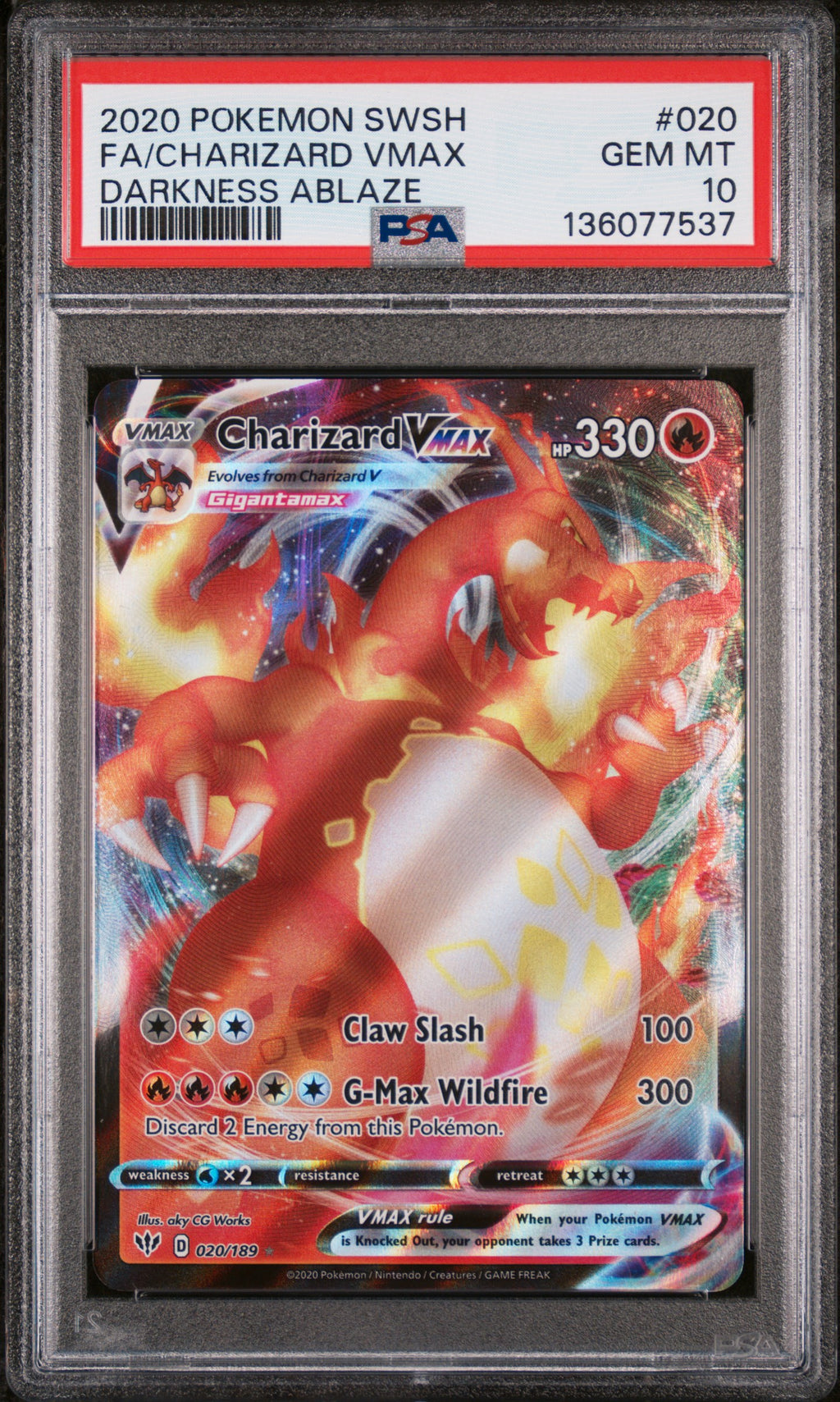 PSA 10 - Charizard VMAX 020/189 2020